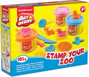 Пластилин на растительной основе Artberry/Stamp Your Zoo 3 бан./35 г со штампами