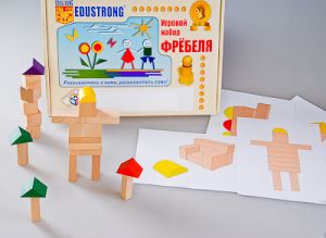 Игровой набор Фребеля "Конструктор деревянный без соединений-3" (Серия "Эксперимент")