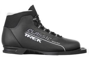 Ботинки лыжные TREK Classic ИК (черный, лого серый)