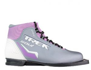 Ботинки лыжные TREK Soul ИК (серый металлик, лого сиреневый)
