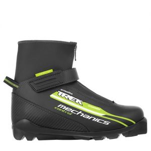 Ботинки лыжные TREK Mechanics Control SNS ИК (черный, лого салатовый)