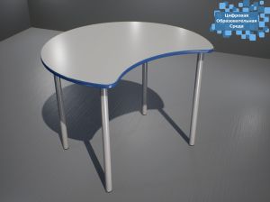 Круглый стол для коворкинга с вырезом "Цифровая образовательная среда" (ст. Серая, кр. Синяя, мк. Серый)