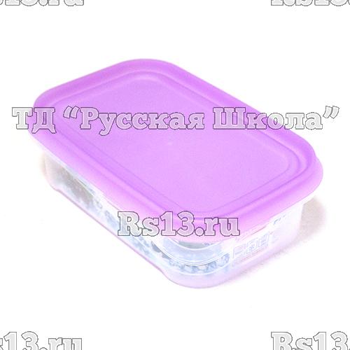 Контейнер для пищевых продуктов пластиковый 0,5 л, крышка сиреневая, арт.4311734, в упак. 40 шт.