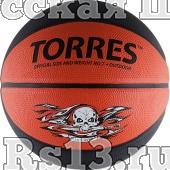 Мяч баск. любит. "TORRES Game Over" арт.B00117, р.7, износостойкая резина, нейлоновый корд, бутило