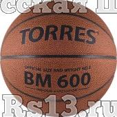 Мяч баск. трен. "TORRES BM600" арт.B10026, р.6, синт. кожа (ПУ), нейлоновый корд, бутиловая камера, для зала и улицы, темнокоричневый-черный