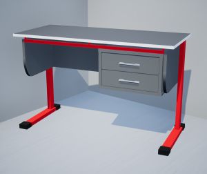 Стол для преподавателя «Точка роста» (ст. Серая, кр. Белая, мк. Красный)