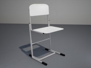 Стул ученический регулируемый на круглой трубе (гр. 4-6, ц. Белый, мк. Серый)
