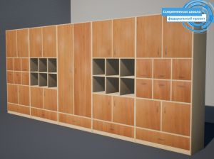 Шкаф-стенка "Лион" (фед. проект "Современная школа", кор. Клён, фас. Ольха)