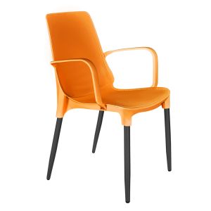 Стул с подлокотниками для кабинета СM76-1 (ц.с.Оранжевый, ц.н. Черный)