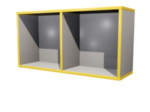 Полка КАСКАД N21 навесная открытая (кор. Серый, кр. Желтая, стенка Серая)